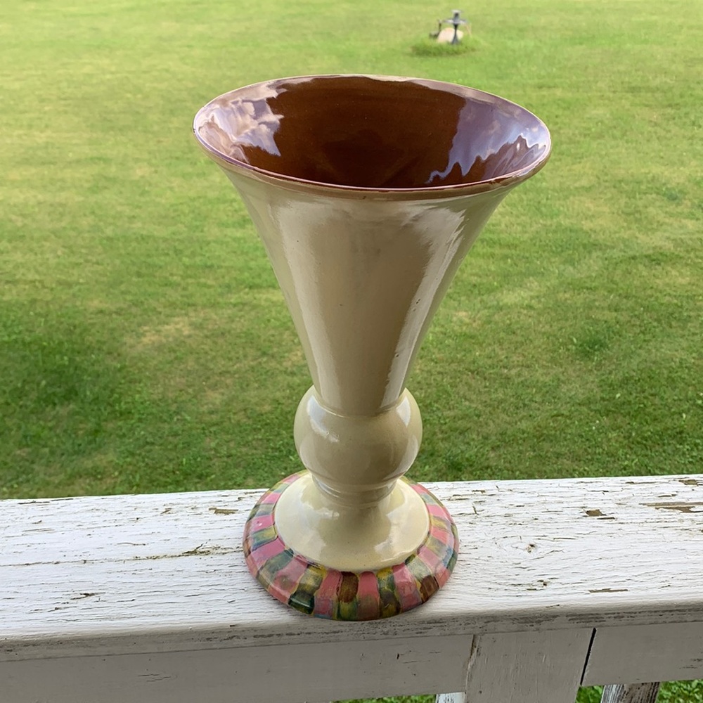 Hand painted ceramic Mackenzie Childs Vase